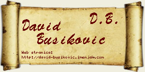 David Bušiković vizit kartica